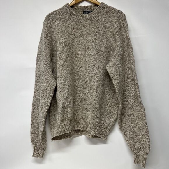 Lands End Men’s Sweater Wool Heathered Beige XL Long USA - Picture 1 of 5